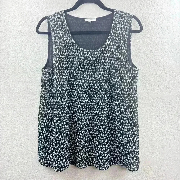 Pleione Floral Pleated Sleeveless Blouse - Size S - Picture 1 of 5